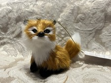 Wondershop Faux Fur Fox Woodland Animal Figurines Christmas Ornament