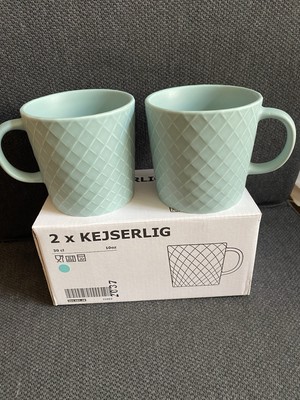 2 x Ikea KEJSERLIG Coffee Mugs Cups Turquoise NEW!!!