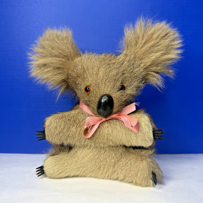 Australian Koala Bear Hard Plush Real Fur Musical Vintage Souvenir 9 In