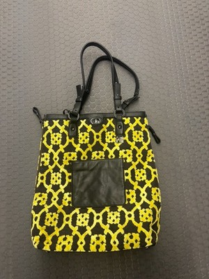 NWT Petunia Pickle Bottom Troubadour Tote Bag Black Yellow Midnight Saffron