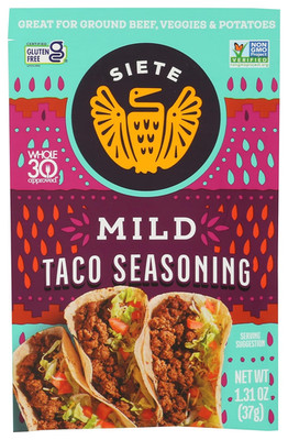 Siete Mild Taco Seasoning Mix | Gluten Free | Vegan | Paleo | Preservative Free