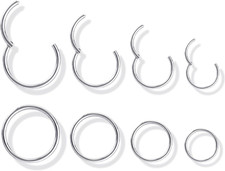 18G Hypoallergenic Surgical Steel Hoop Earrings for Women Men, Tarnish-Free and