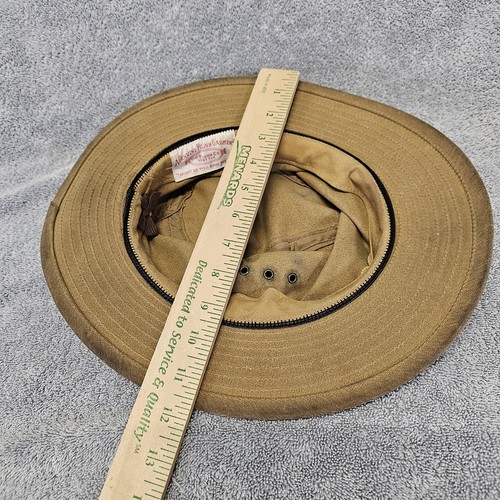 FILSON Hat Tin Cloth Packer XL~ 7 3/8 Tan Canvas Made in USA Distressed Sun Cap! - Picture 15 of 24
