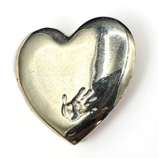 Vintage The Variety Club Gold-Tone Hand On Heart Fashion Classic Brooch Pin Boho