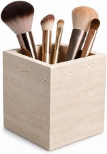 Travertine Toothbrush Holder, Natural Marble Stone Makeup Brush Holder,