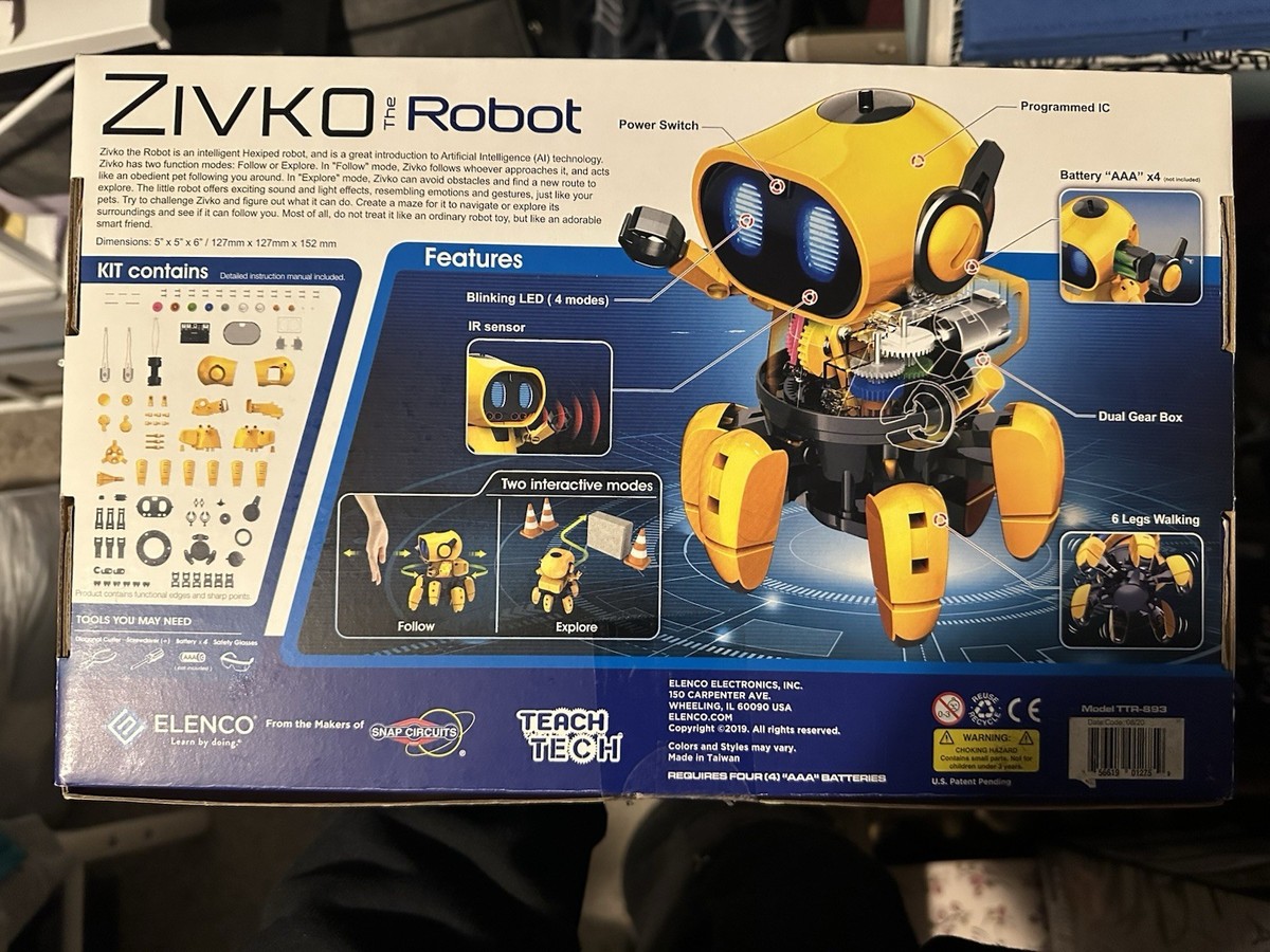 ヘチャン　schoolkit Elenco Teach Tech Zivko Robot Kit STEM AI Hexapod Build Kit NEW