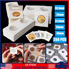 250 Assorted Coin Holder 2X2 Cardboard Mylar Flip For Penny Nickel Dollar 5 Size