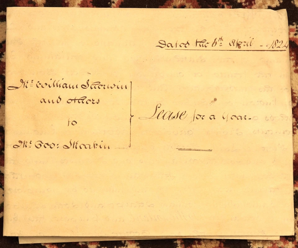 1824 Indenture Conveyance English Legal Document Manuscript Vellum Lease - Image 2 of 4