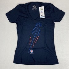 CHICAGO CUBS BLUE WOMEN'S MEDIUM T Shirt 100% Recycled Material MADE IN USA NWT