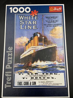 Trefl Puzzle White Star Line Titanic Olympic 1000 Piece 48 x 68 cm - COMPLETE