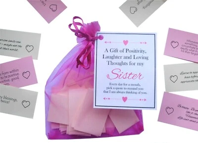 SMILE GIFTS UK Sister Gift Quotes of Positivity, Laughter and Loving Thoughts. Sister quote