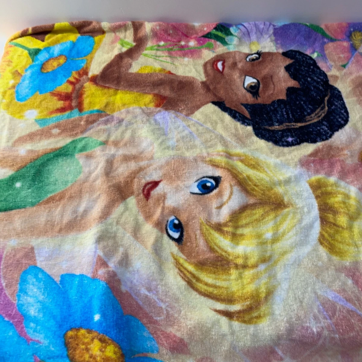 disney beach towel blue 100 cotton fairies tinkerbell classic eBay