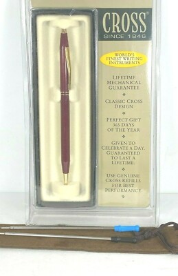 CROSS CLASSIC CENTURY DOUBLE BANDED BURGUNDY/RED W/GOLD TRIM BP