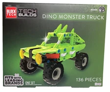 BLOCK TECH BRICKS  DINO MONSTER TRUCK  Building Block Set 136 Pieces