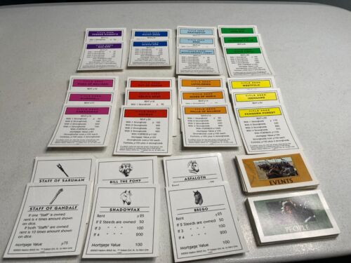 Monopoly Lord of the Ring Trilogy Edition parti di ricambio proprietà e carte - Foto 1 di 12