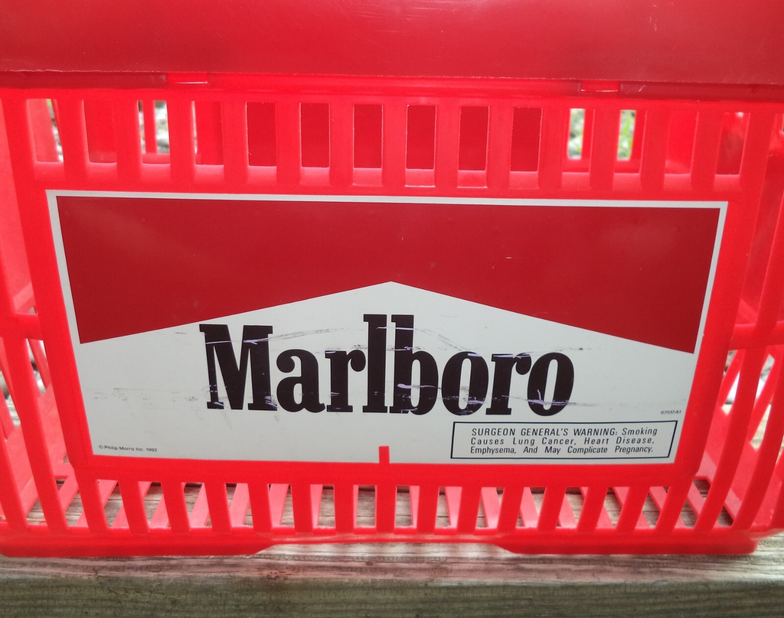 Vintage 1992 Marlboro Cigarettes Red Shopping Basket Philip Morris 1990s 90s