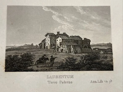 Laurtntum Torre Paterno Italien Antik Stahlstich 1858 Mediterranean Landschaft - Bild 1 von 4