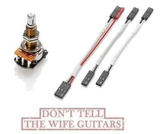 EMG 25K CONTROL VOLUME LONG SHAFT ACTIVE SPLIT SHAFT POT SOLDERLESS & WIRES 3242