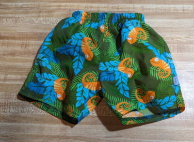 I Play Baby Boy 3 Months Polyester Mesh Built In  Diaper Green Geico Swim Trunks