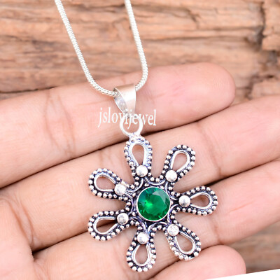Chrome Diopside Gemstone 925 Sterling Silver Pendant Spacial Occasion Jewelry