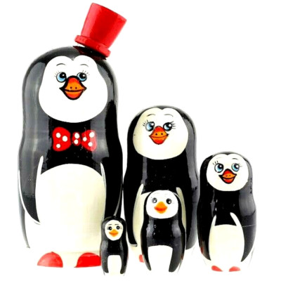 POUPEE RUSSE MATRIOSCHKA PEINTE MAIN + SES 7 PETITES POUPEES A L'INTERIEURE 1996