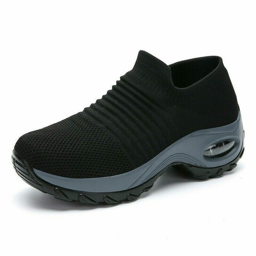 Para mujer Cojín de aire Zapatos deportivos para correr Malla transpirable Caminar Tenis sin cordones - Imagen 19 de 23