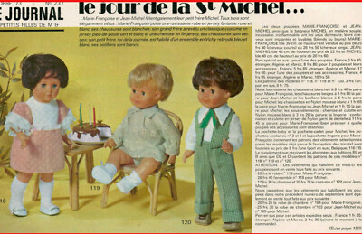 Page De Poupées MODES ET TRAVAUX - Octobre 1973 - Marie Françoise, Jean Michel, Michel - Occasion