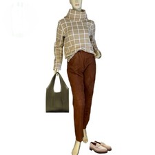 WOMEN'S VINTAGE CIRCA 1980'S ARTISAN WEAR BROWN PLEATED SUEDE PANTS SIZE APPX XS