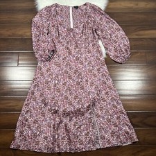 J Crew Women's Size 16 Pink Fete Floral Sweetheart Long Sleeve Midi Dress BK975
