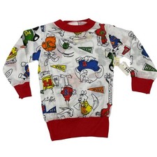 Vintage Candlesticks Toddler Pajama Top 3T Colorful Animals Sports NWT Deadstock