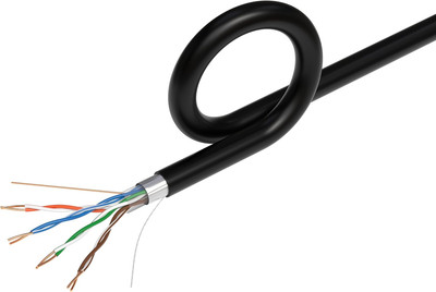 1000FT Direct Burial Cat5E FTP Shielded Outdoor 24 AWG UV Resistant Cable Copper