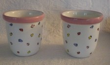 Lindsey Jordan Lot of 2 Candle Holders Decorative Pink 3" Tall