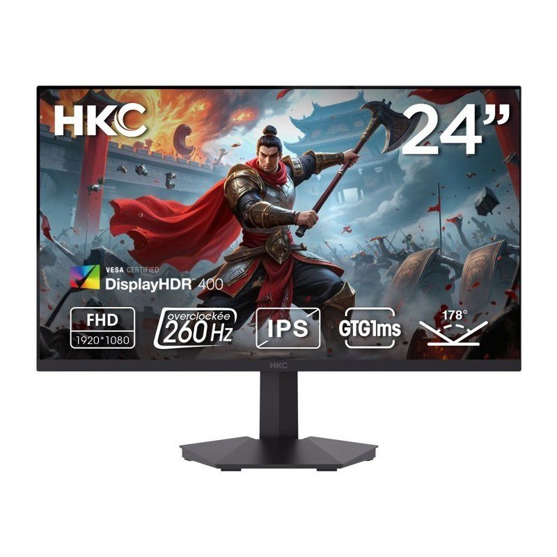 Écran gamer HKC 240Hz dalle Fast IPS 1ms pour éliminer la latence