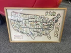 Cross Stitch State Flower Embroidery Map USA Frames Vintage No HI/AK