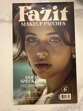 Gold Face Glitter Makeup Patches Cosmetic Glitter Speckles, Pack of 6