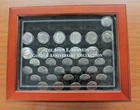 John F Kennedy US Half Dollar Coin Set Collection W/ Wooden Display Case 95 coin