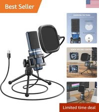 Multi-Device USB Microphone with Shock Mount for Perfect Vocal Recording