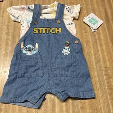 NEW NWT Lilo Stitch 2 Piece Shortfall Set Size 3-6 Months Disney