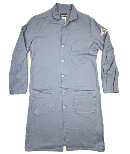 Bulwark Lab Coat Mens Large Blue Flame Resistant FR Cotton Workwear Button Front