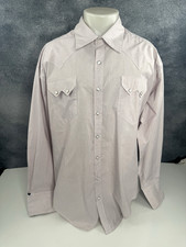 ROCKMOUNT RANCH Pinstripe Sawtooth Pearl Snap XXL Western Shirt