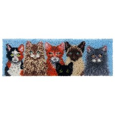 Herrschners Purrfect Pals Bench Pillow Latch Hook Kit