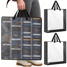 2 Pcs 17.5 x18.7 x 3.5in Extra Large Cassette Tape Storage Cassette Holder Ta...