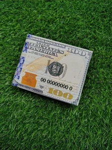 Men's Leather Bifold Wallet | USA $100 Bill Print | Novelty Money Wallet