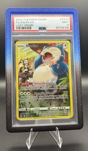 2022 POKEMON SWORD & SHIELD FA LOST ORIGIN #TG10 FULL ART SNORLAX PSA 9