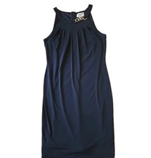 Little Black Dress Chain Detail Sleeveless Party Formal Carmen Marc Valvo Sz M