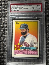 1989 Topps Stickercard #33 Jeff Reardon/#20 Nolan Ryan/#275 Tanana  - PSA 8.5