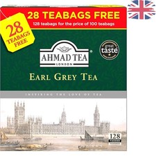 Earl Grey Black Tea - 128 Tagged Teabags -  Bergamot Blend for Relaxation 0.07 per strip