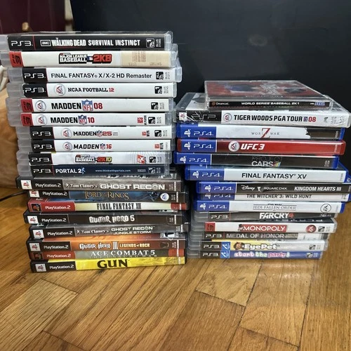 New ListingLot Of 25+ PlayStation PS2 PS3 PS4 Games Guitar Hero Final Fantasy UFC Witcher