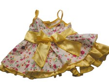 Build a Bear Rare Yellow Floral Flower Dress Sundress Summer Spring Teddy Outfit