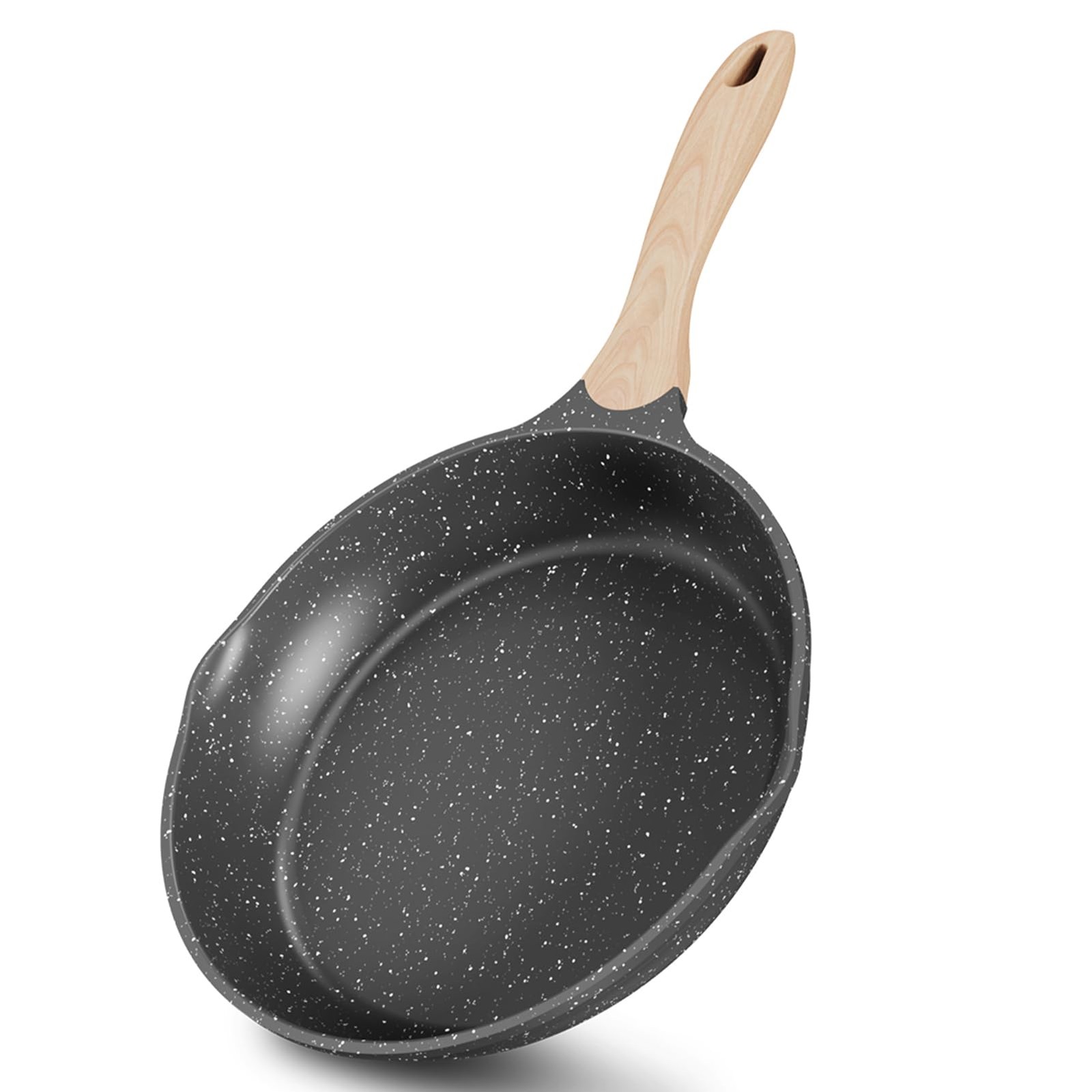 Poêle à frire 28 cm pour induction en granit suisse gris anthracite